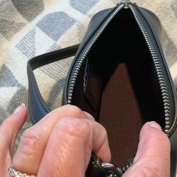 NWT COACH Nolita Smooth Black Leather Barrel Bag/Silver Hardware - Picture 9 of 10